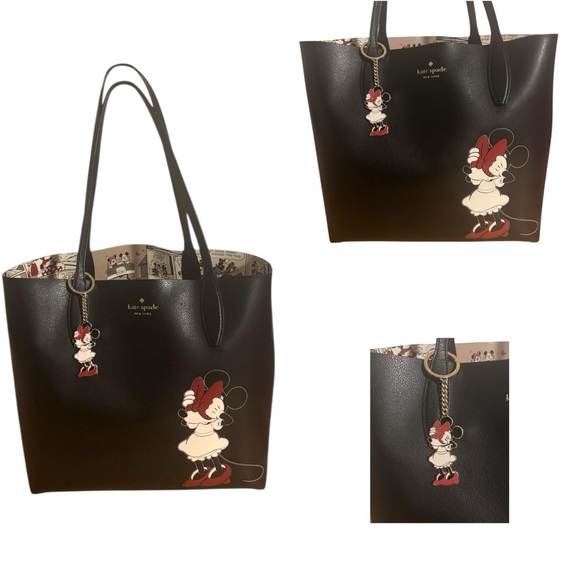 Kate Spade x Disney Minnie Mouse Tote & Bag Charm - Picture 1 of 7